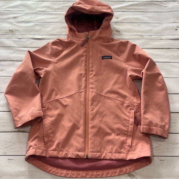 Patagonia Girls' 4-in-1 Everyday Jacket Coral Raincoat Girls Sz S 7/8